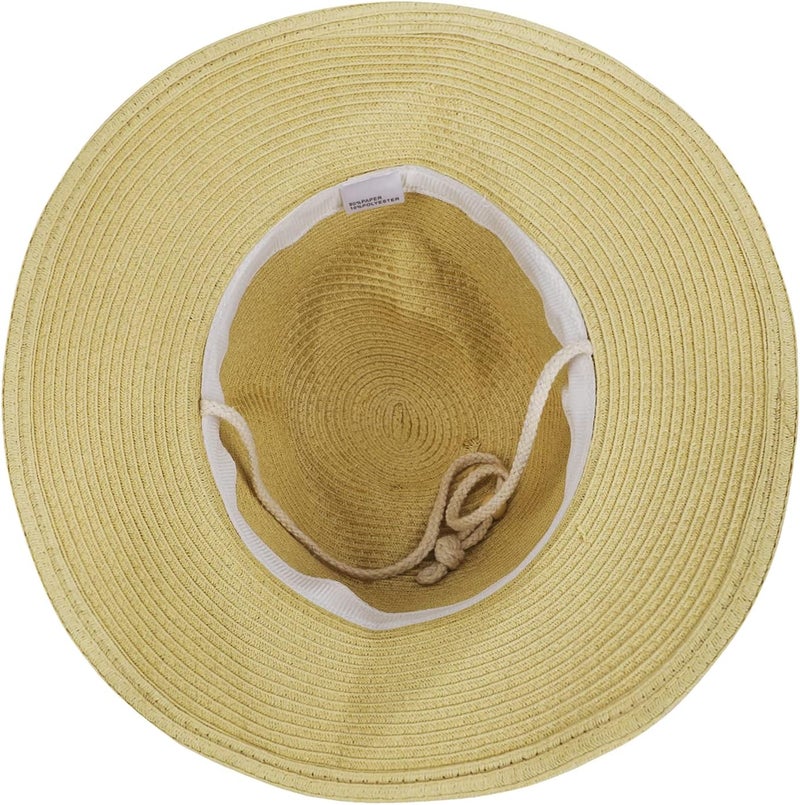 Holiberty Mens Straw Cowgirl Cowboy Hat Women Floppy Packable Wide Brim Sun Hat UPF50 Western Panama Travel Beach Cap Fedora Bucket Hat - Image 4